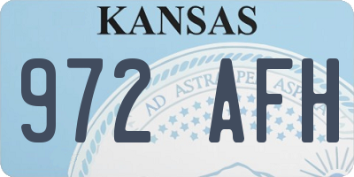KS license plate 972AFH