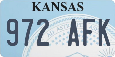 KS license plate 972AFK