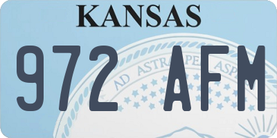 KS license plate 972AFM