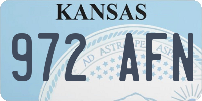 KS license plate 972AFN