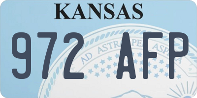 KS license plate 972AFP