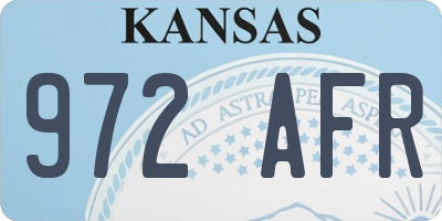 KS license plate 972AFR
