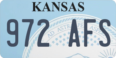 KS license plate 972AFS