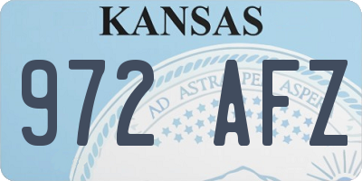 KS license plate 972AFZ