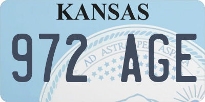 KS license plate 972AGE