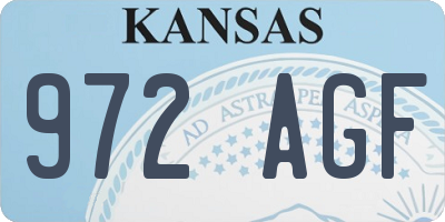 KS license plate 972AGF
