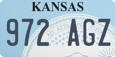 KS license plate 972AGZ