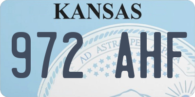KS license plate 972AHF