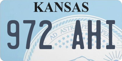 KS license plate 972AHI