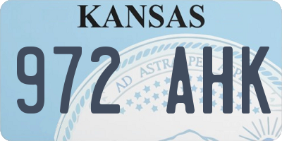 KS license plate 972AHK