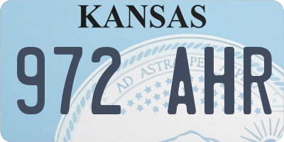 KS license plate 972AHR