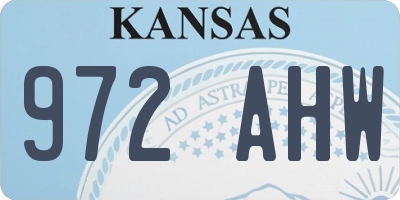 KS license plate 972AHW