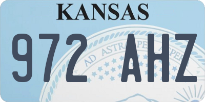 KS license plate 972AHZ