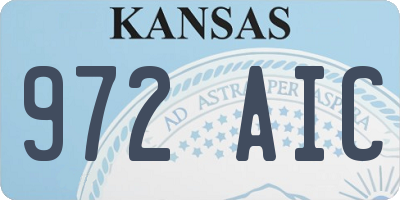 KS license plate 972AIC
