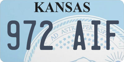 KS license plate 972AIF
