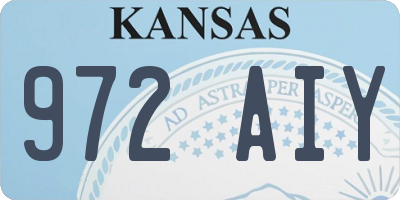 KS license plate 972AIY