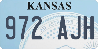 KS license plate 972AJH