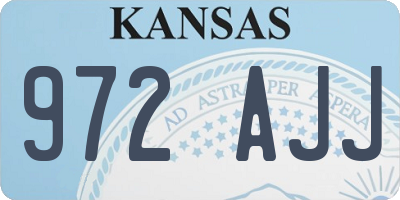 KS license plate 972AJJ