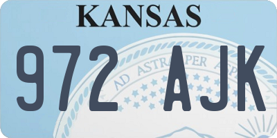 KS license plate 972AJK