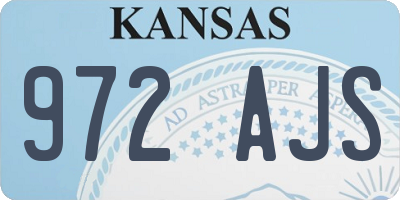 KS license plate 972AJS