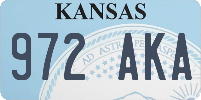 KS license plate 972AKA