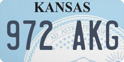 KS license plate 972AKG