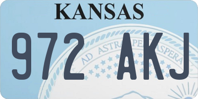 KS license plate 972AKJ