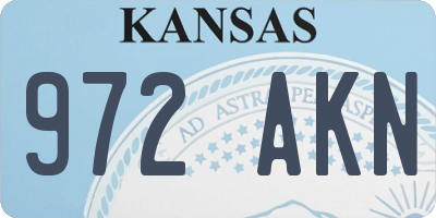 KS license plate 972AKN