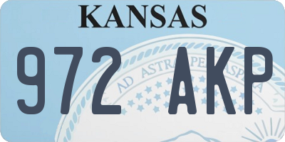 KS license plate 972AKP