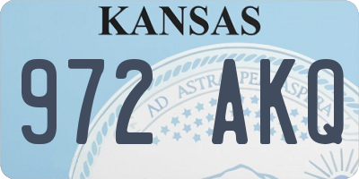 KS license plate 972AKQ