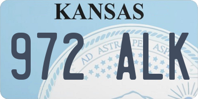KS license plate 972ALK