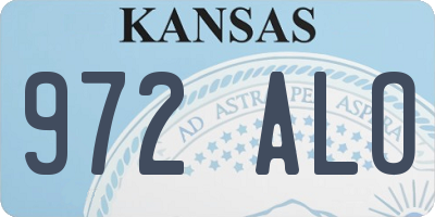KS license plate 972ALO