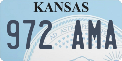 KS license plate 972AMA