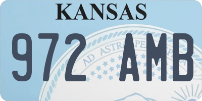 KS license plate 972AMB