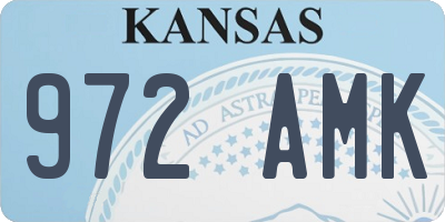 KS license plate 972AMK