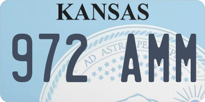 KS license plate 972AMM