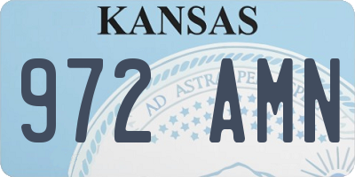 KS license plate 972AMN
