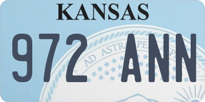 KS license plate 972ANN
