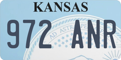 KS license plate 972ANR