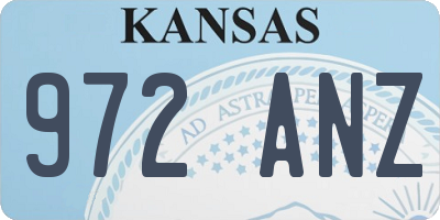 KS license plate 972ANZ