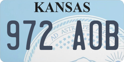 KS license plate 972AOB