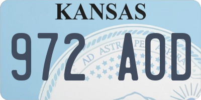 KS license plate 972AOD