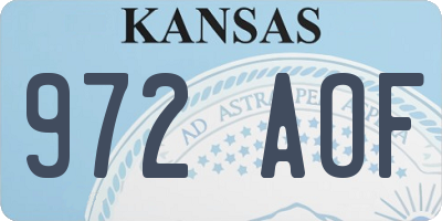KS license plate 972AOF