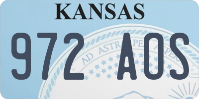 KS license plate 972AOS