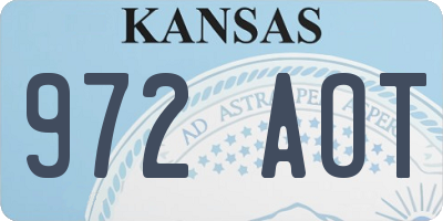 KS license plate 972AOT