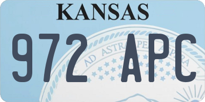 KS license plate 972APC