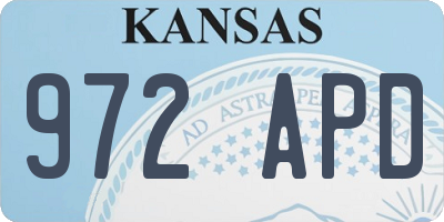 KS license plate 972APD