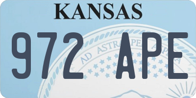 KS license plate 972APE