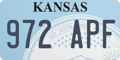 KS license plate 972APF