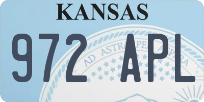 KS license plate 972APL